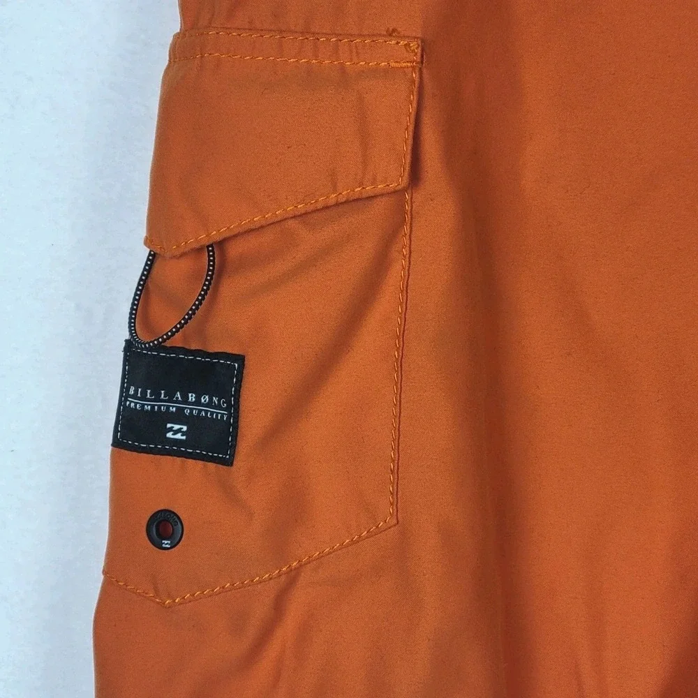 Vintage Billabong Board Shorts Mens 36‎ Burnt Orange Surf Swim Cargo Pockets